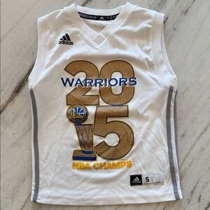 adidas Kids Steph Curry 2015 NBA Champs White Jersey-Small